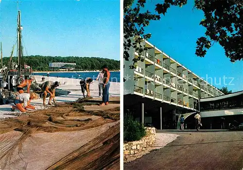AK / Ansichtskarte Rovinj Istrien Hotel Park Fischer bei Netzarbeiten Kat. Hrvatska