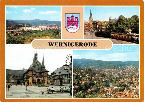 AK / Ansichtskarte Wernigerode Harz Neubaugebiet Burgbreite Harzquerbahn Westerntor Rathaus Stadtbild Kat. Wernigerode