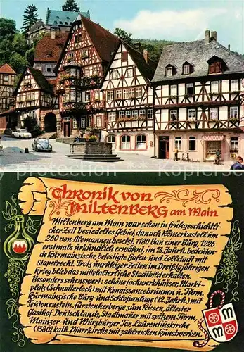 AK / Ansichtskarte Miltenberg Main Chronik Marktplatz Fachwerk Kat. Miltenberg