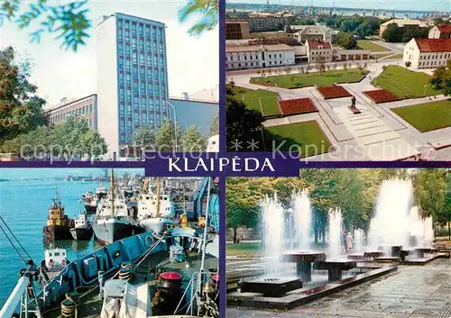 AK / Ansichtskarte Klaipeda Fliegeraufnahme Hafen Brunnen Kat. Klaipeda