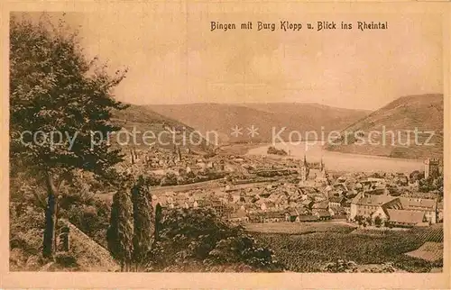 AK / Ansichtskarte Bingen Rhein Panorama Burg Klopp Rheintal Kat. Bingen am Rhein