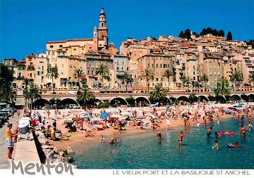 AK / Ansichtskarte Menton Alpes Maritimes Hafen Basilika St Michel Kat. Menton