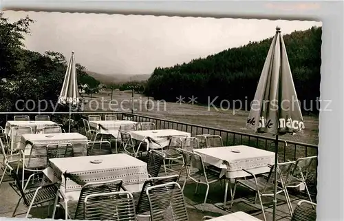 AK / Ansichtskarte Trippstadt Neuhof Pension Cafe Waldsee Terrasse