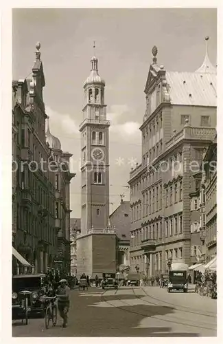 AK / Ansichtskarte Augsburg Maximilianstrasse mit Rathaus und Perlach Kat. Augsburg
