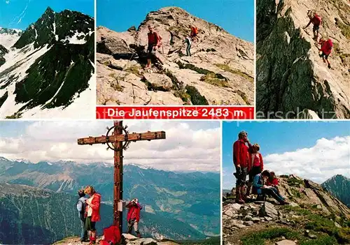 AK / Ansichtskarte Jaufenpass Gipfelkreuz Wanderer Bergsteiger Kat. Italien