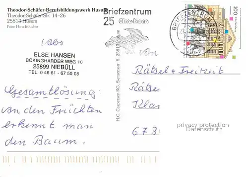 AK / Ansichtskarte Husum Nordfriesland Theodor Schaefer Bildungswerk Kat. Husum