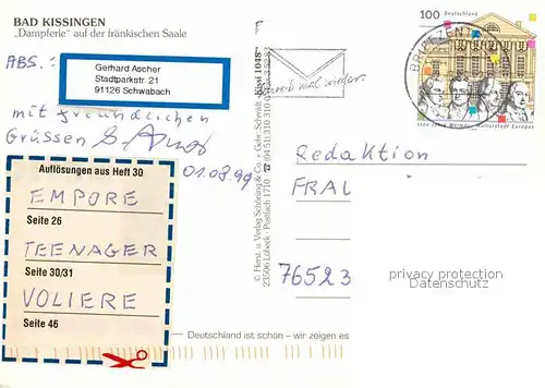 AK / Ansichtskarte Bad Kissingen Dampferle fr?nkische Saale Kat. Bad Kissingen