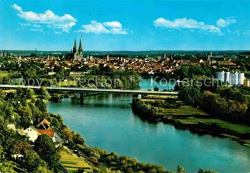 AK / Ansichtskarte Regensburg Donau Donaubruecke Panorama Kat. Regensburg