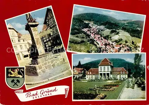 AK / Ansichtskarte Bad Grund Panorama Denkmal Kurhaus Kat. Bad Grund (Harz)