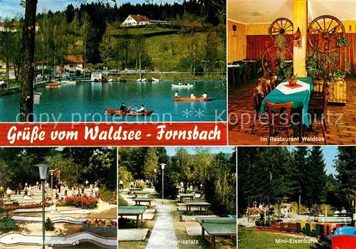 AK / Ansichtskarte Fornsbach Minigolf Tischtennis Mini Eisenbahn Restaurant Waldsee Kat. Murrhardt