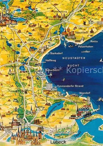 AK / Ansichtskarte Schleswig Holstein Neustaedter Bucht Lageplan Landkarte Kat. Schleswig