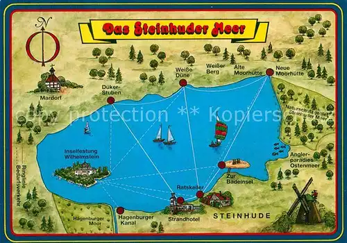 AK / Ansichtskarte Steinhuder Meer Lageplan Karte  Kat. Wunstorf