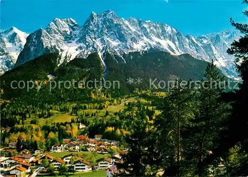 AK / Ansichtskarte Grainau Panorama mit Blick zur Alpspitze Waxenstein Zugspitze Wettersteingebirge Kat. Grainau