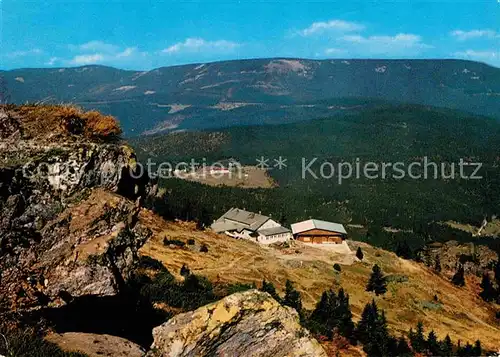 AK / Ansichtskarte Grosser Arber Arberschutzhaus mit Brennessattel Bayerischer Wald Kat. Bayerisch Eisenstein