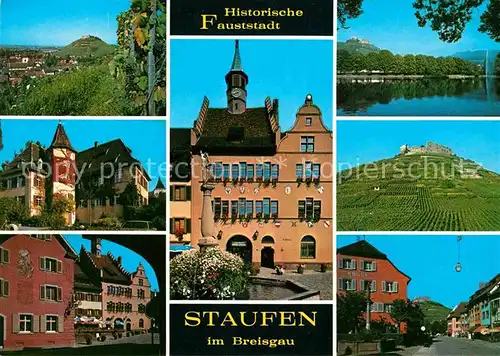 AK / Ansichtskarte Staufen Breisgau Teilansichten historische Fauststadt Burgruine Weinberge Kat. Staufen im Breisgau