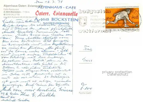 AK / Ansichtskarte Boeckstein Alpenhaus oesterr. Evianquelle  Kat. Bad Gastein