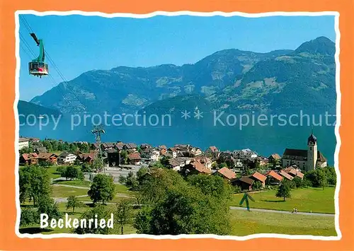 AK / Ansichtskarte Beckenried Vierwaldstaettersee Panorama Kabinenbahn