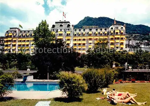 AK / Ansichtskarte Montreux VD Le Montreux Palace Hotel Pool Kat. Montreux