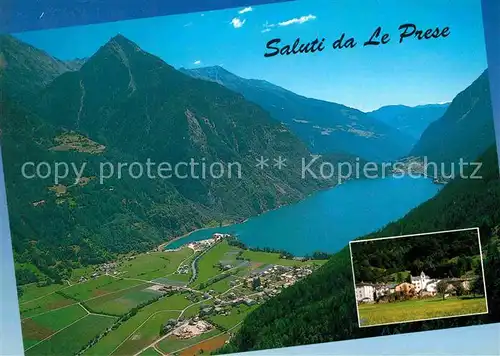AK / Ansichtskarte Le Prese Lago di Poschiavo Alpen Fliegeraufnahme Kat. Le Prese