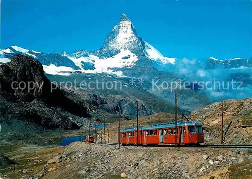 AK / Ansichtskarte Gornergratbahn Rotenboden Zermatt Matterhorn Riffelhorn Riffelsee  Kat. Gornergrat