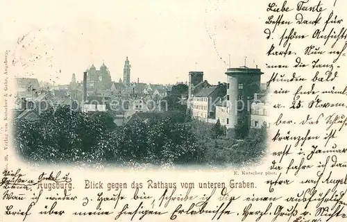 AK / Ansichtskarte Augsburg Blick zum Rathaus vom unteren Graben Kat. Augsburg