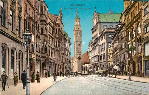 AK / Ansichtskarte Augsburg Perlachturm und Rathaus Kat. Augsburg