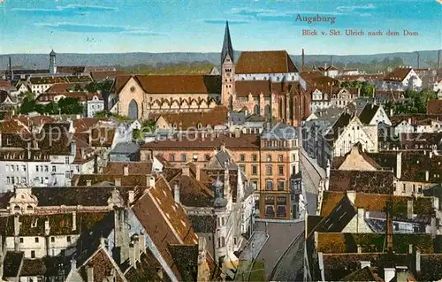 AK / Ansichtskarte Augsburg Blick von St Ulrich zum Dom Kat. Augsburg