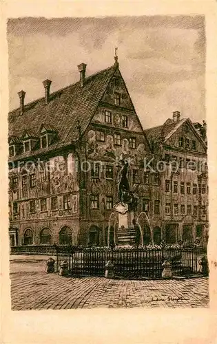 AK / Ansichtskarte Augsburg Weberhaus mit Merkurbrunnen Kat. Augsburg