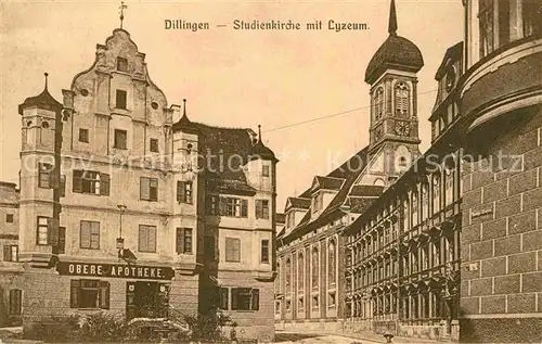 AK / Ansichtskarte Dillingen Donau Studienkirche mit Lyzeum Kat. Dillingen a.d.Donau