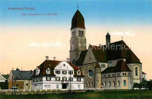 AK / Ansichtskarte Pfersee Herz Jesukirche Pfarrhof Kat. Augsburg