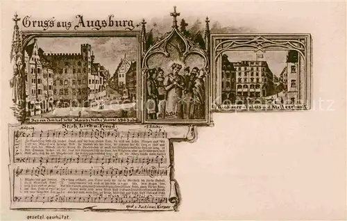 AK / Ansichtskarte Augsburg Riedinger Palais Imhofsche Haus Stirb Lieb und Freud Kat. Augsburg