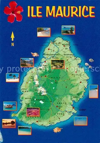 AK / Ansichtskarte Mauritius Landkarte  Kat. Mauritius