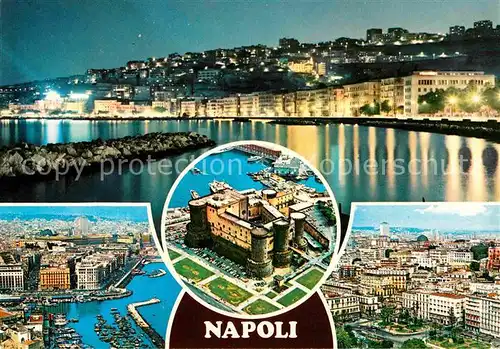 AK / Ansichtskarte Napoli Neapel Schloss Luftaufnahmen Nacht Kat. Napoli