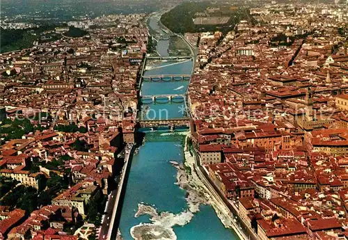 AK / Ansichtskarte Firenze Toscana Fliegeraufnahme Flusspartie mit Bruecken Kat. Firenze