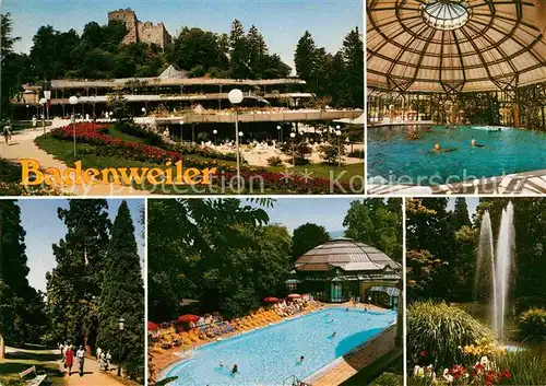 AK / Ansichtskarte Badenweiler Kurpark Promenade Kurhaus Freibad Thermalbad Fontaene Kat. Badenweiler