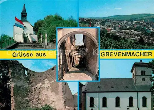 AK / Ansichtskarte Grevenmacher Luxembourg Panorama Altstadt Gasse Ruine Kirche Kat. Luxemburg