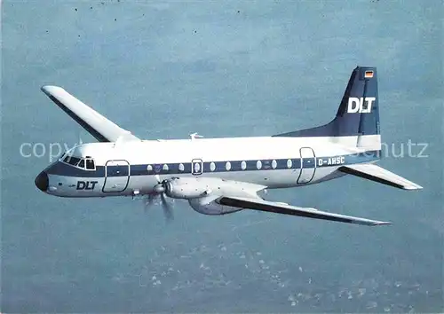 AK / Ansichtskarte Flugzeuge Zivil DLT HS 748  Kat. Airplanes Avions