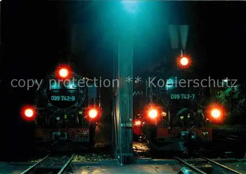 AK / Ansichtskarte Lokomotive Neubaulokomotiven 099 742 + 743 Radeburg  Kat. Eisenbahn