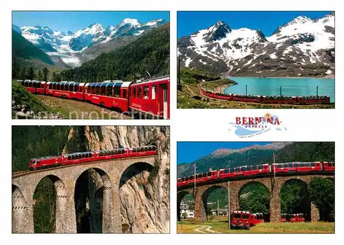 AK / Ansichtskarte Eisenbahn Bernina Express Montebello Kehre Lago Bianco Landwasserviadukt Kat. Eisenbahn