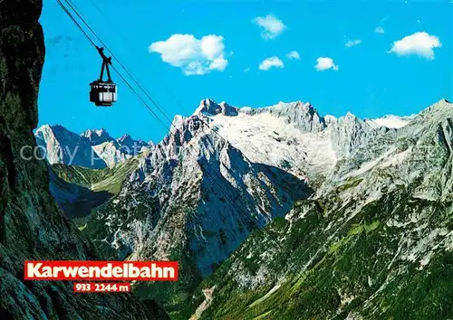 AK / Ansichtskarte Seilbahn Karwendel Mittenwald Mieminger Kette Wettersteingebirge  Kat. Bahnen