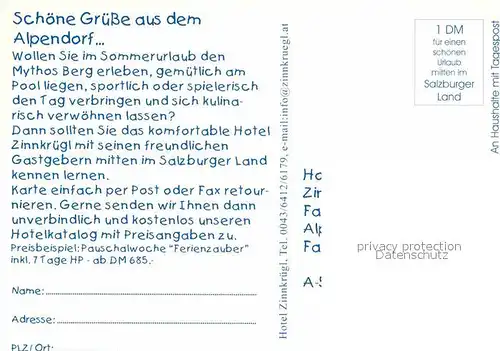 AK / Ansichtskarte St Johann Pongau Hotel Zinnkruegl  Kat. 