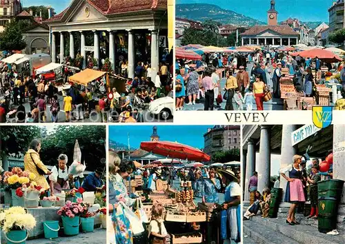 AK / Ansichtskarte Vevey VD Le marche Markt Kat. Vevey