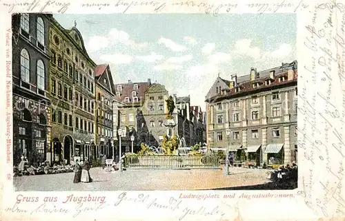 AK / Ansichtskarte Augsburg Ludwigsplatz Augustusbrunnen Kat. Augsburg