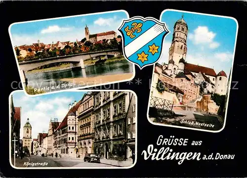 AK / Ansichtskarte Dillingen Donau Schloss Donaubruecke Koenigstrasse Kat. Dillingen a.d.Donau