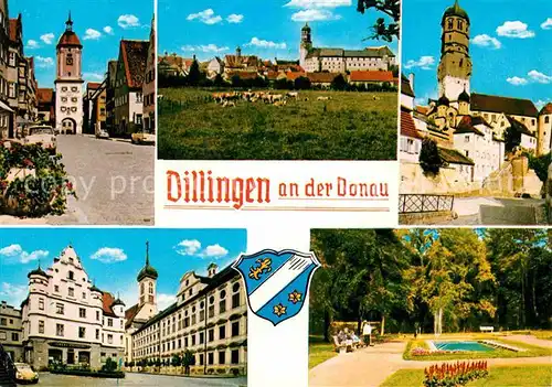 AK / Ansichtskarte Dillingen Donau Schloss Mitteltorturm Park  Kat. Dillingen a.d.Donau