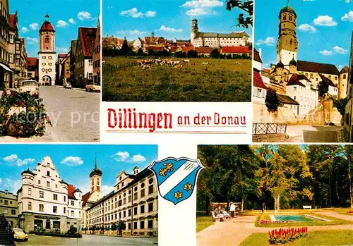 AK / Ansichtskarte Dillingen Donau Mitteltorturm Platz Park Schloss Kat. Dillingen a.d.Donau