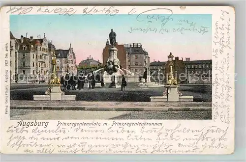 AK / Ansichtskarte Augsburg Prinzregentenplatz Prinzregentenbrunnen Kat. Augsburg