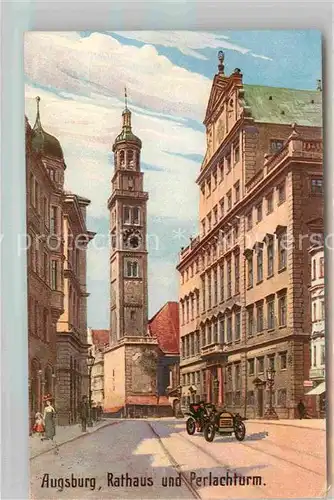 AK / Ansichtskarte Augsburg Rathaus Perlachturm Kuenstlerkarte WIRO Kat. Augsburg