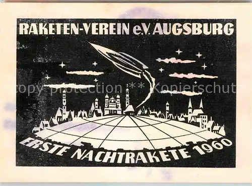 AK / Ansichtskarte Augsburg Raketenverein Erste Nachtrakete 1960 Kat. Augsburg