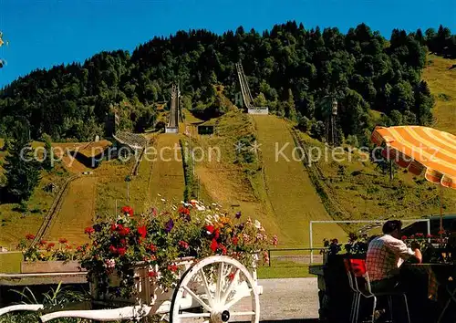 AK / Ansichtskarte Garmisch Partenkirchen Hotel Cafe Restaurant Olympiahaus Skistadion Sprungschanze Kat. Garmisch Partenkirchen